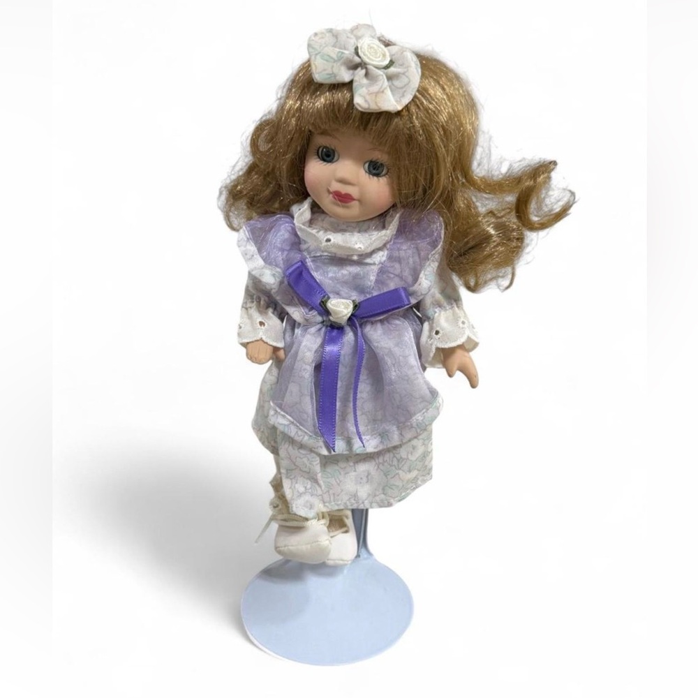 Mini Vintage Porcelain Doll with stand